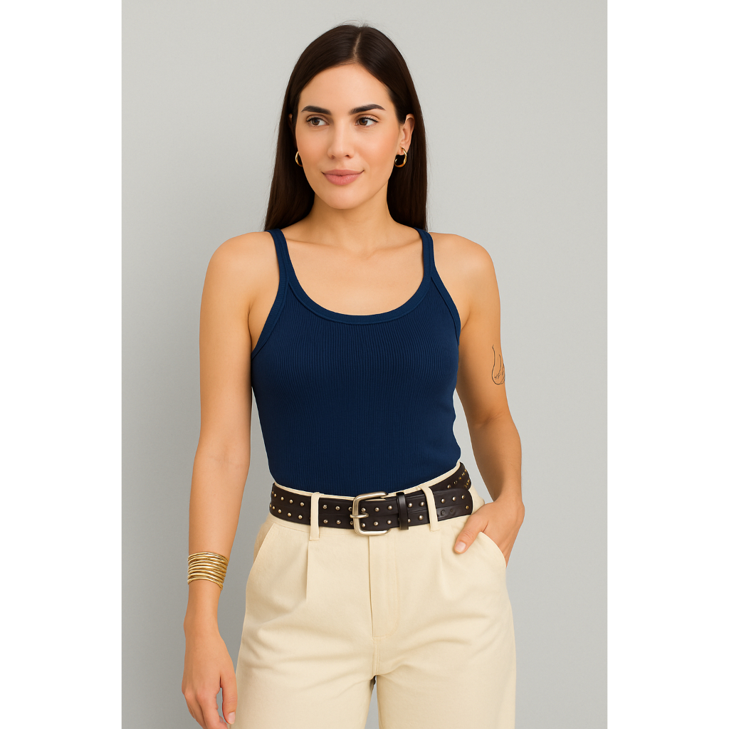 Regata Alcinha Feminina Blusinha Básica Canelado Dia a Dia Premium Regatinhas