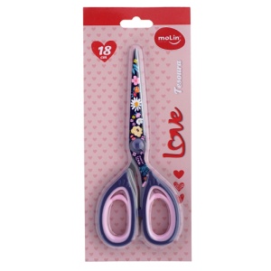Tesoura Love Flowers 18cm - Molin em Oferta na Shopee