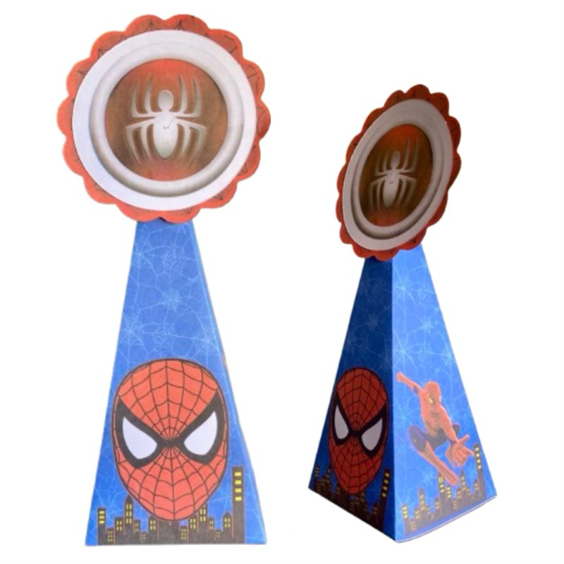 10 Caixa Pirâmide Cone Homem Aranha Personalizado para Festa Lembrancinha Festa PEGUE E MONTE