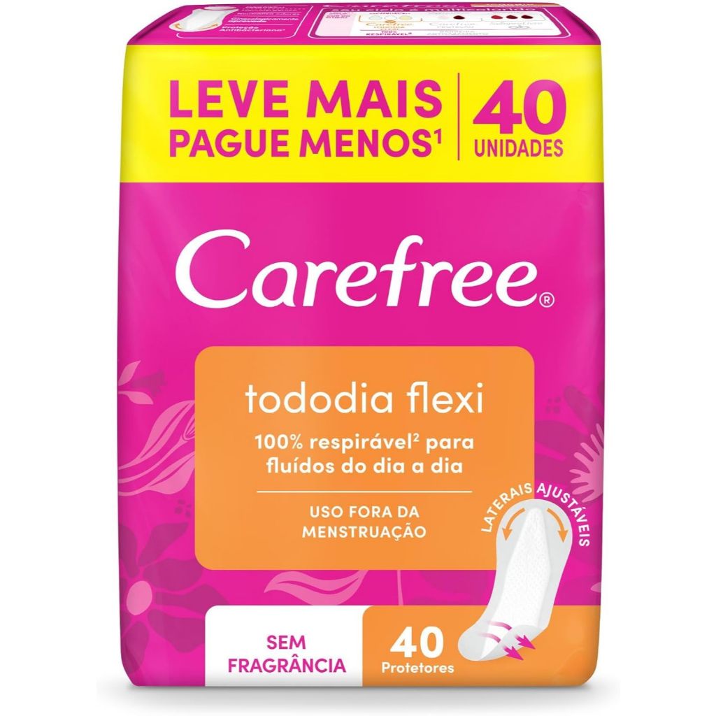 Carefree Protetor Diário Flex Sem Perfume 80 Unidades em Oferta na Shopee