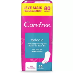 Carefree Protetor Diário TodoDia Sem Perfume Leve 80 Pague 60