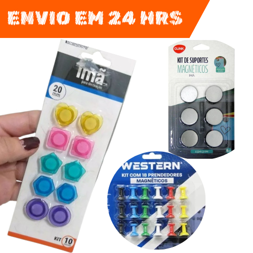 Kit Imã Magnético Decorativo Para Mural Geladeira