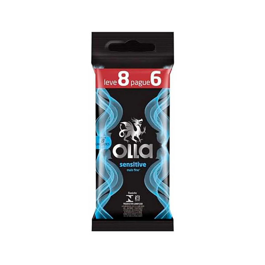 Preservativo Lubrificante Olla Sensitive Leve 8 Pague 6 em Oferta na Shopee