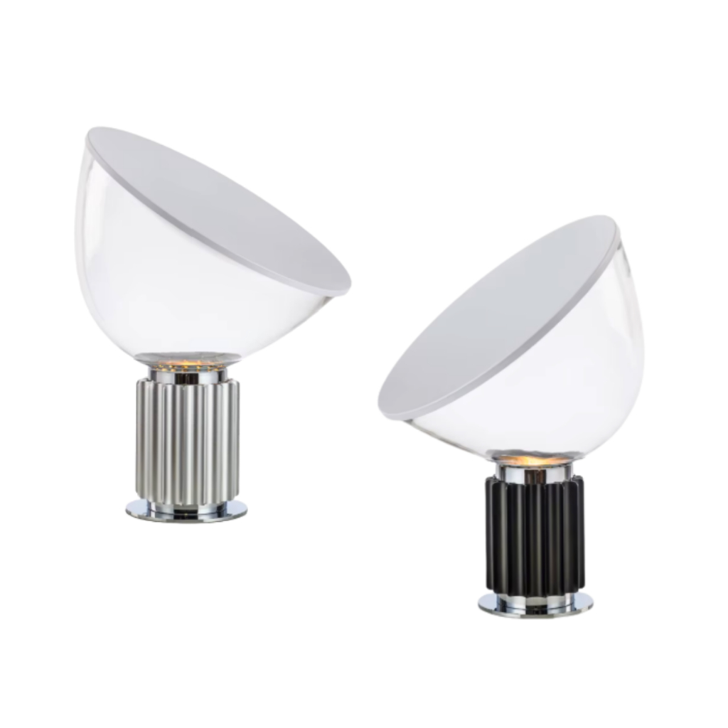 Luminária Abajur de Mesa Minimalista p/ Sala Quarto Escritório Cúpula Vidro Moderna Com Fio Bivolt Noturna Preto e Prata