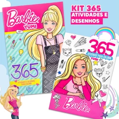 Kit 2 Livro Infantil 365 Desenhos Para Meninas Livro De Pintura Desenhos Para Colorir Rosa + 365 Atividades Para Meninas