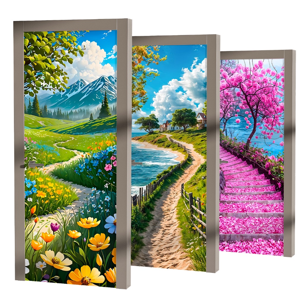 Capa de Porta Decorativa  Campo Jardim Praia  Mar Tecido Sublimado 0,85x2,10 em Oferta na Shopee