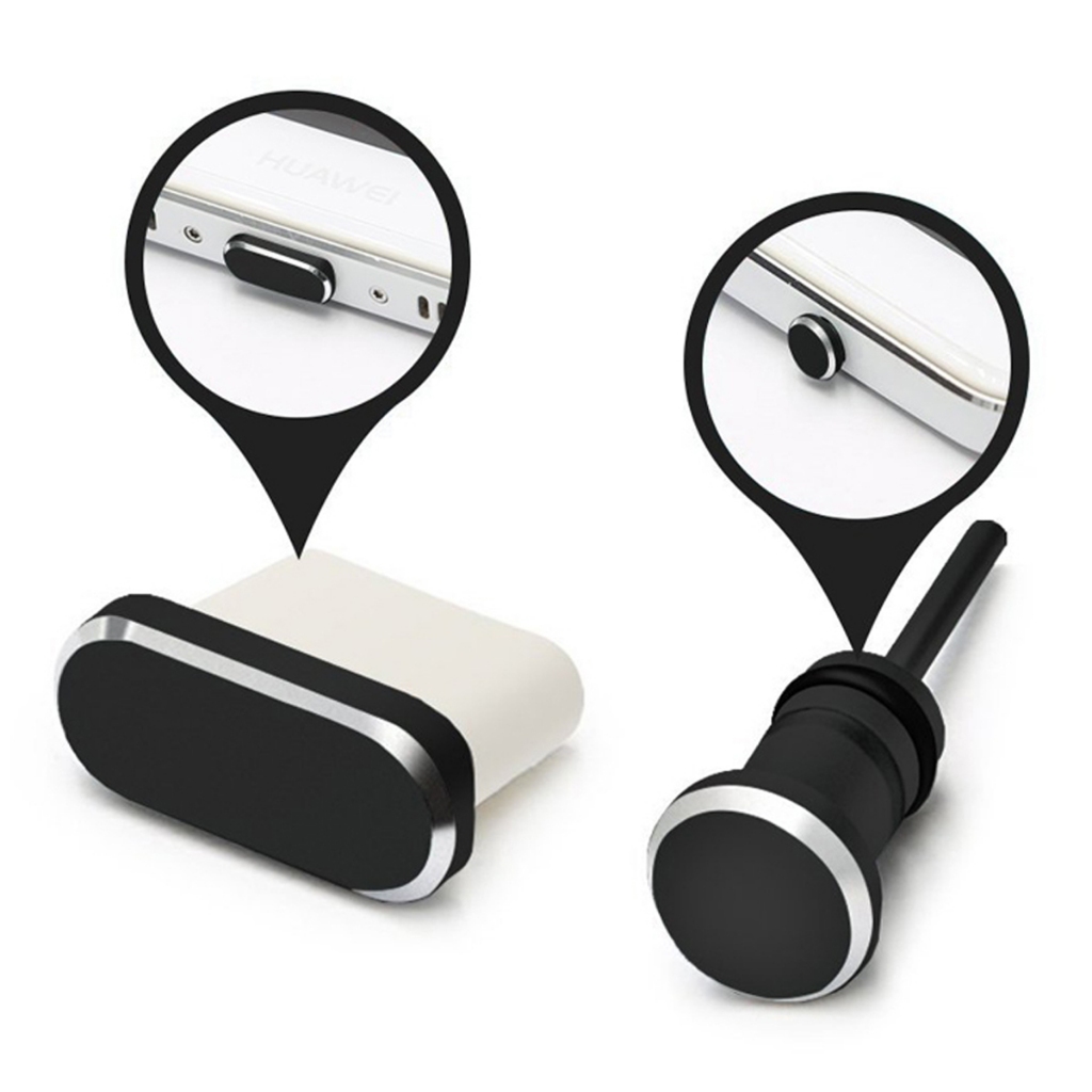Kit De Tampas Anti poeira Plug Usb Tipo C E Fone De Ouvido Alumínio em Oferta na Shopee