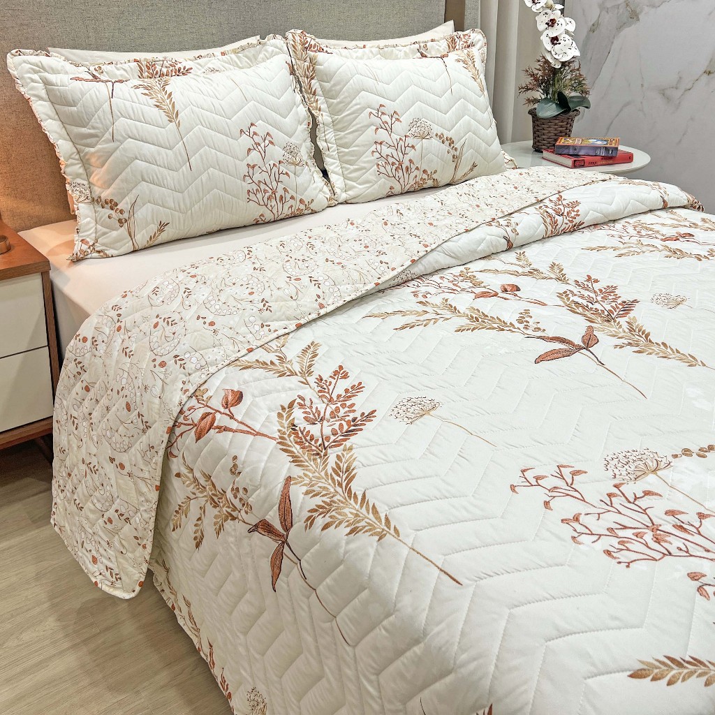 Cobre Leito Dupla Face​ 03 Peças Confort Print Percal 300 Fios