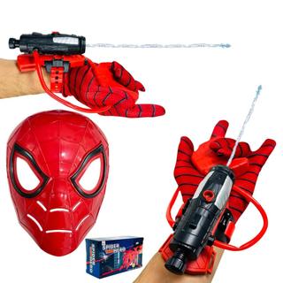 Kit Máscara + Luva Homem - Aranha Com Lançador De Teia