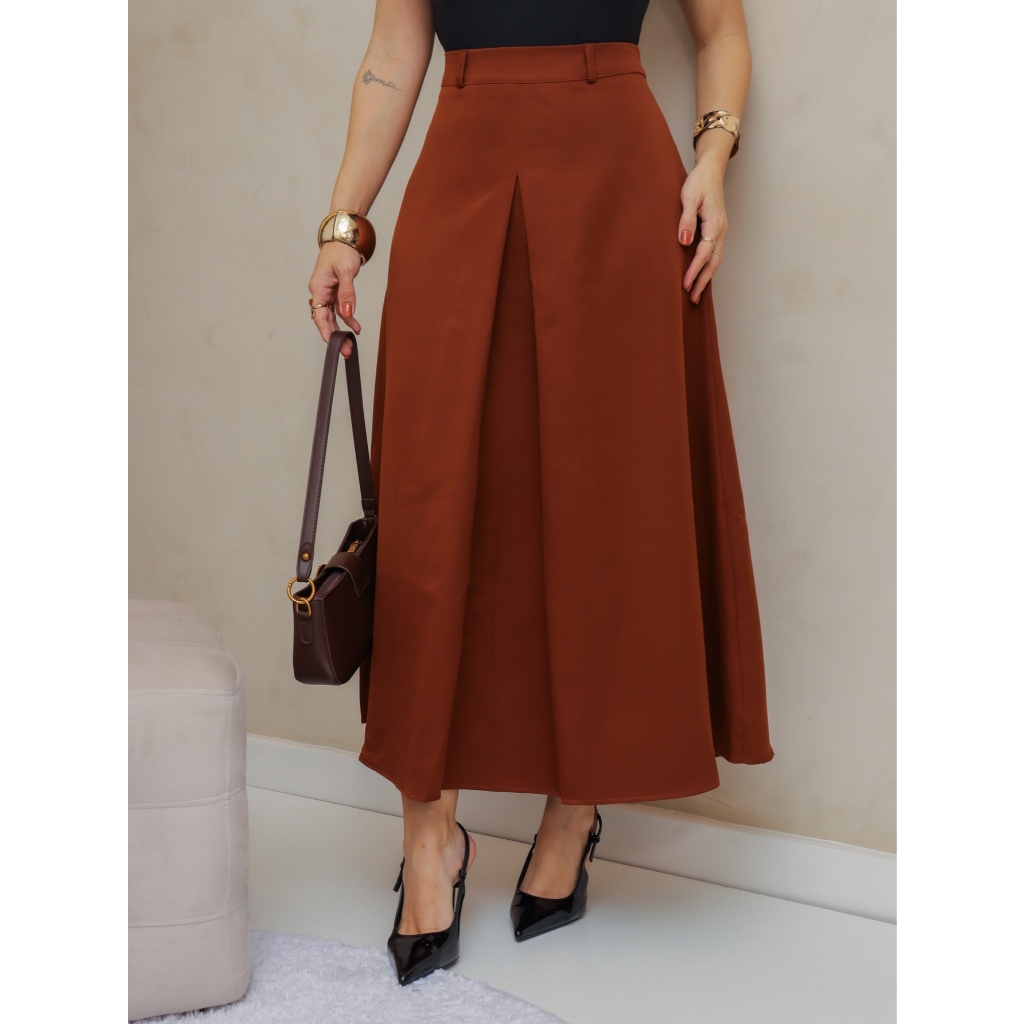 Saia longa monocromatica em alfataria  /M5512 em Oferta na Shopee