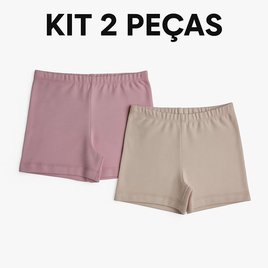 Shorts Curto Cotton Infantil Menina – Ideal para Usar com Saias e Vestidos | 2 a 12 Anos