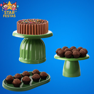 Kit Festa Romano , 1 Boleira Romana , 1 Mini Cake Slim e 1 Bandeja Oval