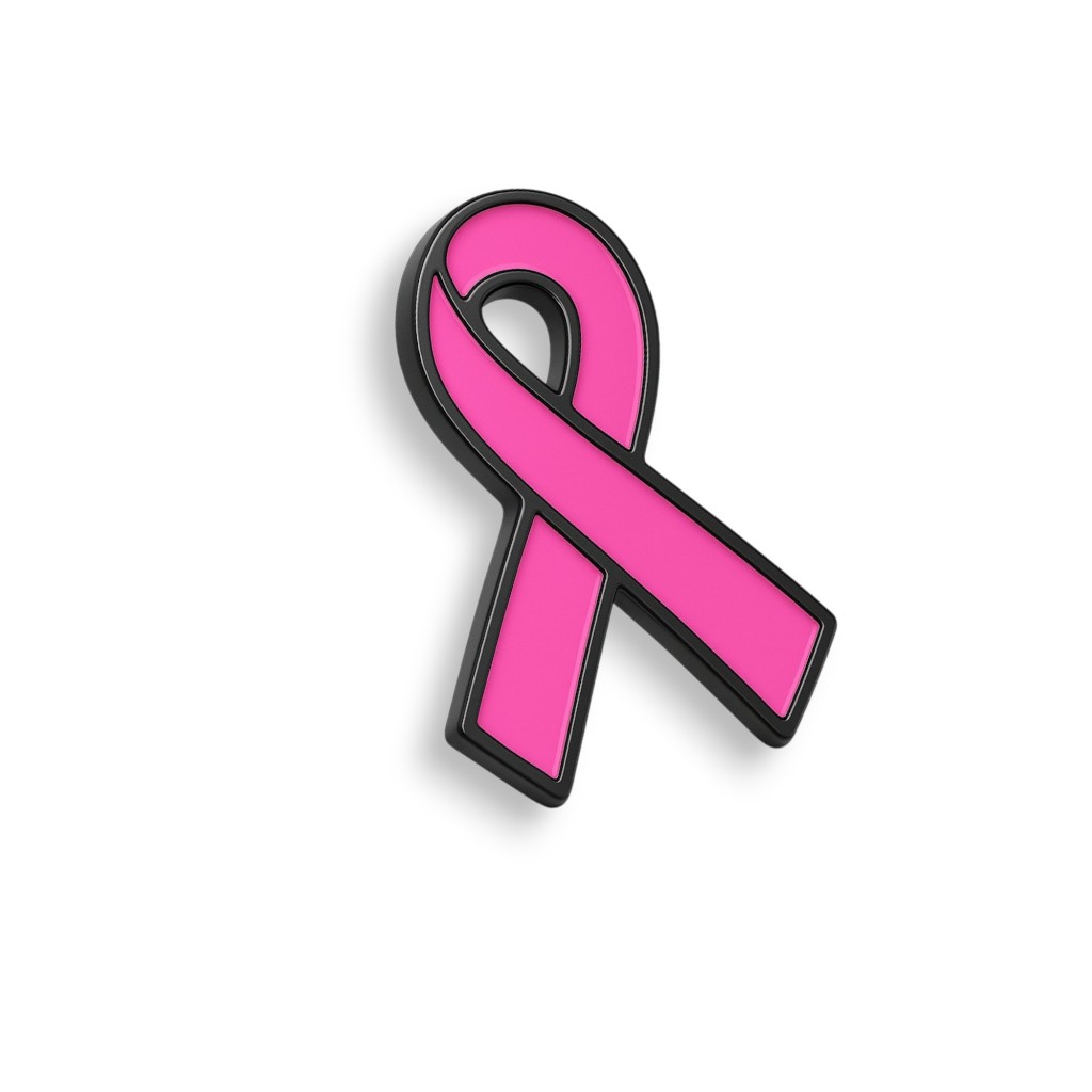 Pin Boton Laço Campanhas de Conscientização Outubro Rosa Fevereiro Roxo e Laranja Doação de Sangue