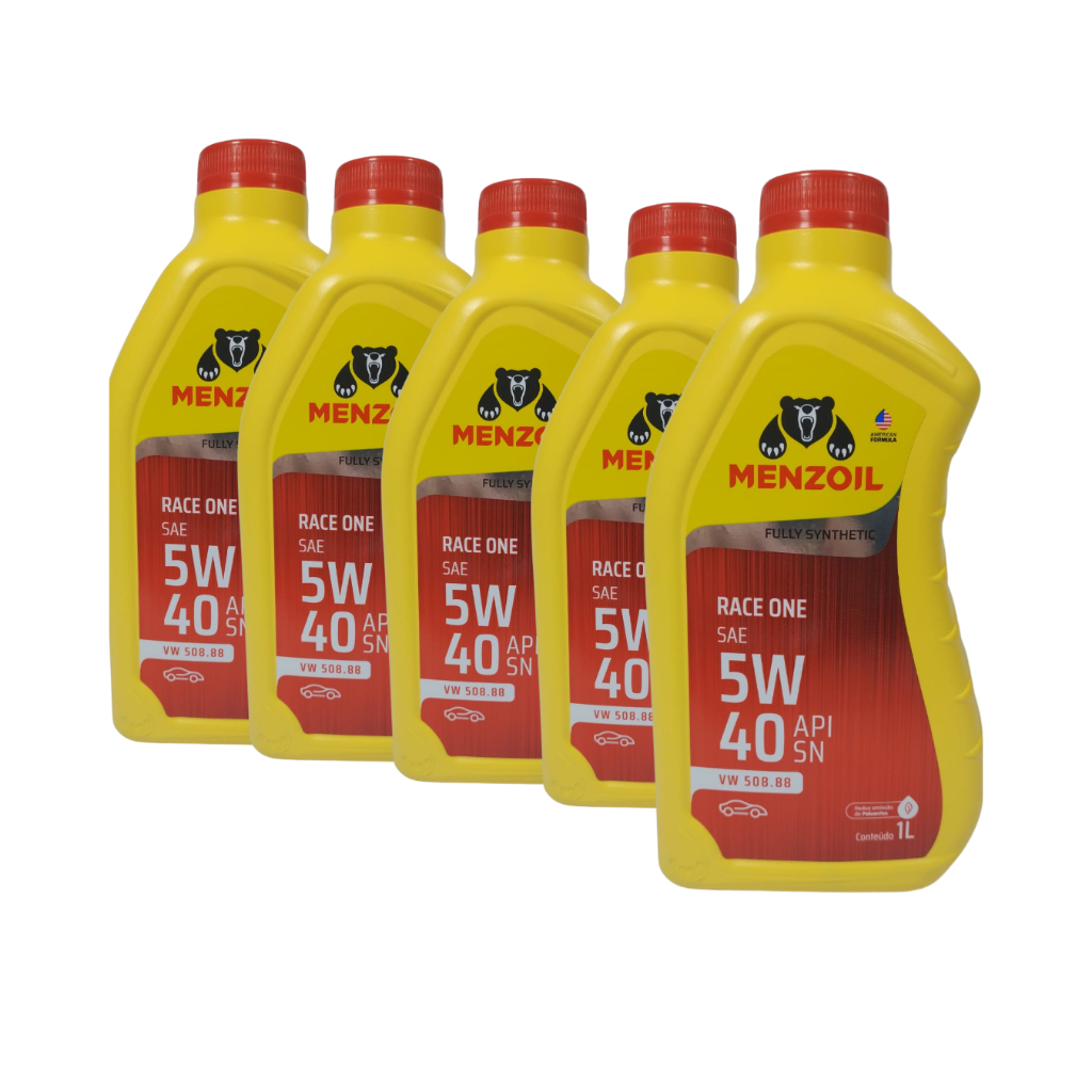 Kit Óleo Motor 05 Litros 5w40 API SN Sintético Menzoil VW 508.88 em Oferta na Shopee