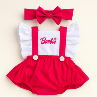 Jardineira Romper Salopete Barbie Bebe Infantil Mesversario em Oferta na Shopee