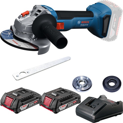 Kit Esmerilhadeira Bosch GWS 18V-8 + 2 Baterias 2 Ah + Carregador