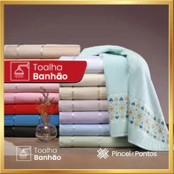 Toalha de Banhão Döhler Bella 90X150 cm para bordar Ponto Cruz