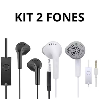 KIT 2  Fones de ouvido para celular entrada de 3.5mm COM MICROFONE  C-550 em Oferta na Shopee