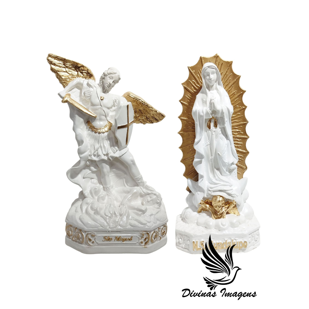 Imagem de São Miguel Arcanjo 20cm em Gesso Pintado – Tema Quaresma em Oferta na Shopee