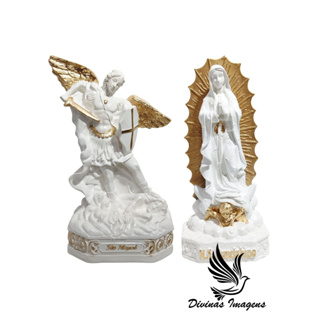 Imagem de São Miguel Arcanjo 20cm em Gesso Pintado – Tema Quaresma em Oferta na Shopee