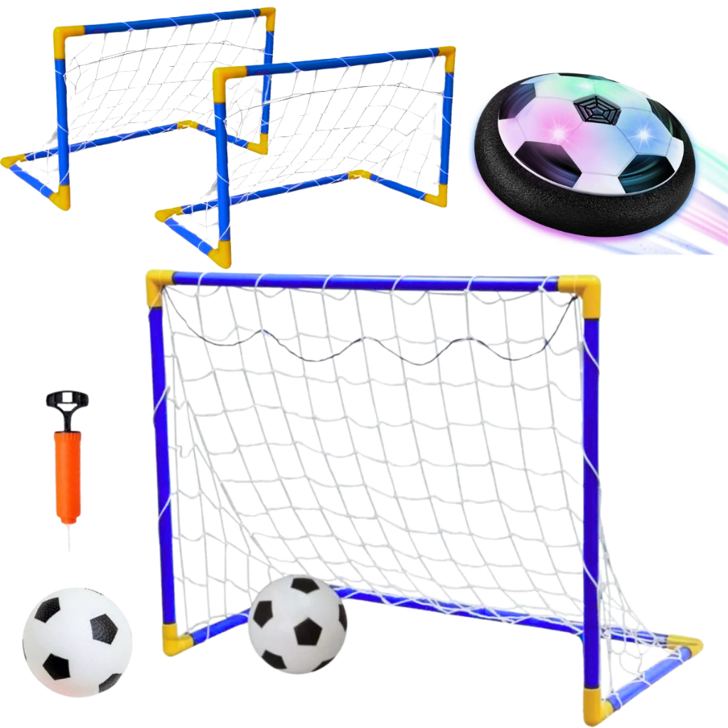 Hover Ball Flutuante Jogo de Futebol Eletrônico Led 2 Traves Mini Trave Rede Futebol Bola Flutuante