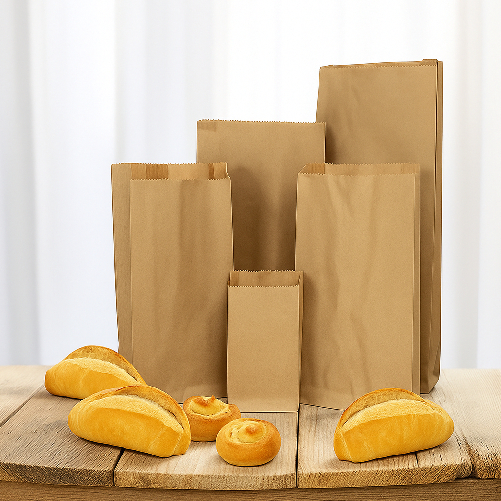 500 Sacos Kraft Pão Mix Papel Pardo Liso Delivery Padaria Hamburgueria Mercado Mercearia Lanche Pão