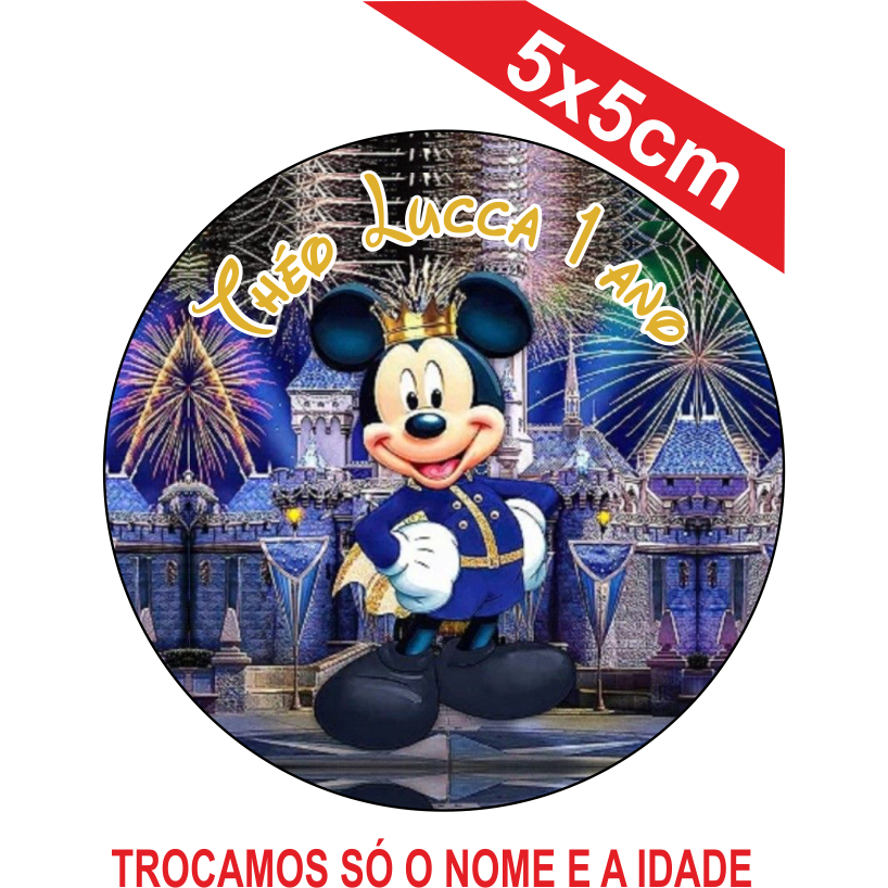 Adesivos Personalizados Mickey 5x5cm Festa Aniversário Lembrancinha