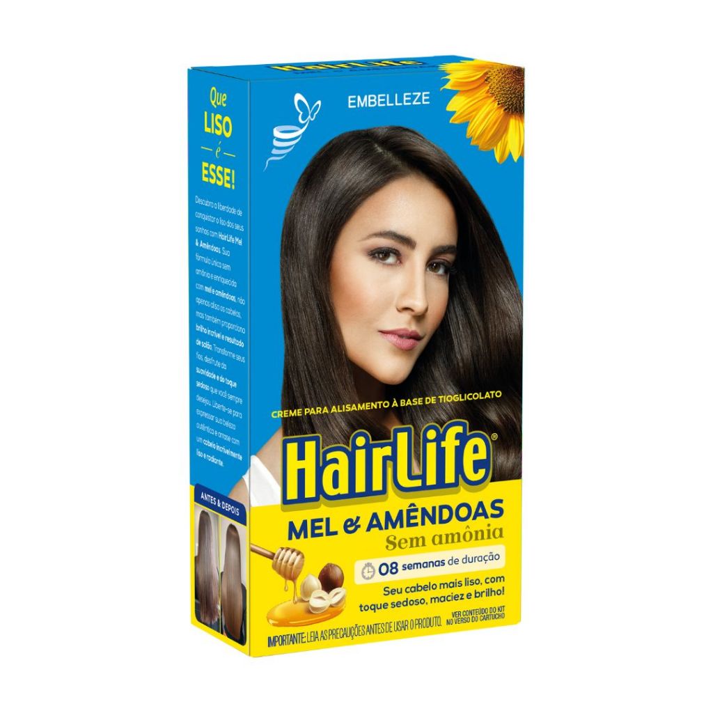 HairLife Creme de Relaxamento Embelleze Mel e Amêndoas em Oferta na Shopee