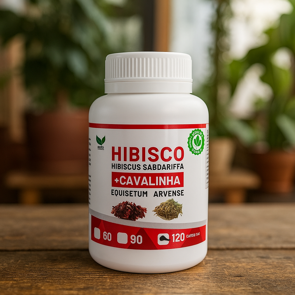 Suplemento Natural Hibisco + Cavalinha – 60/90/120 cápsulas - Produto Original - Arkad Suplementos - Envio Imediato