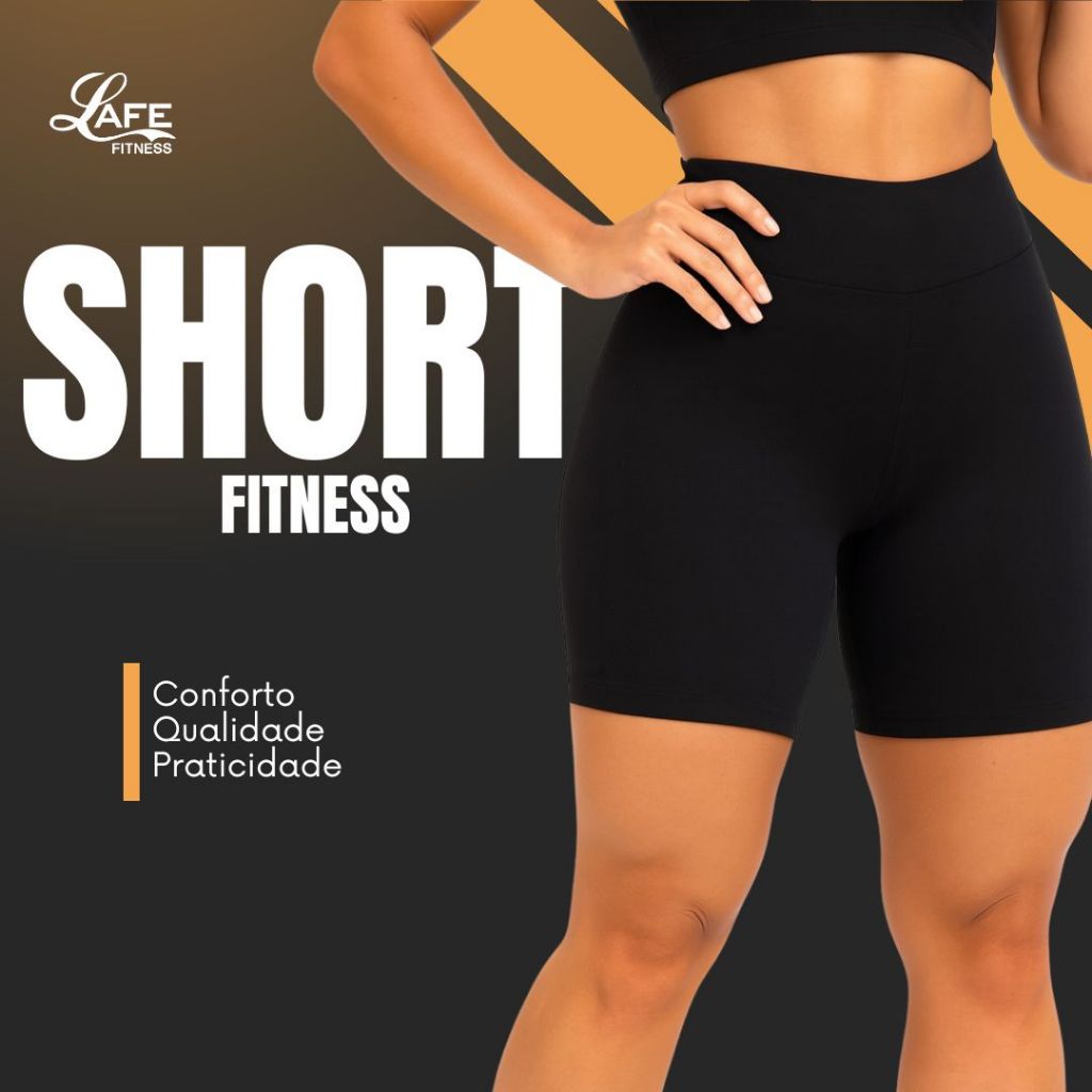 Kit 3 Shorts Legging Feminino Meia Coxa Cintura Alta Bermuda Zero Transparência Academia
