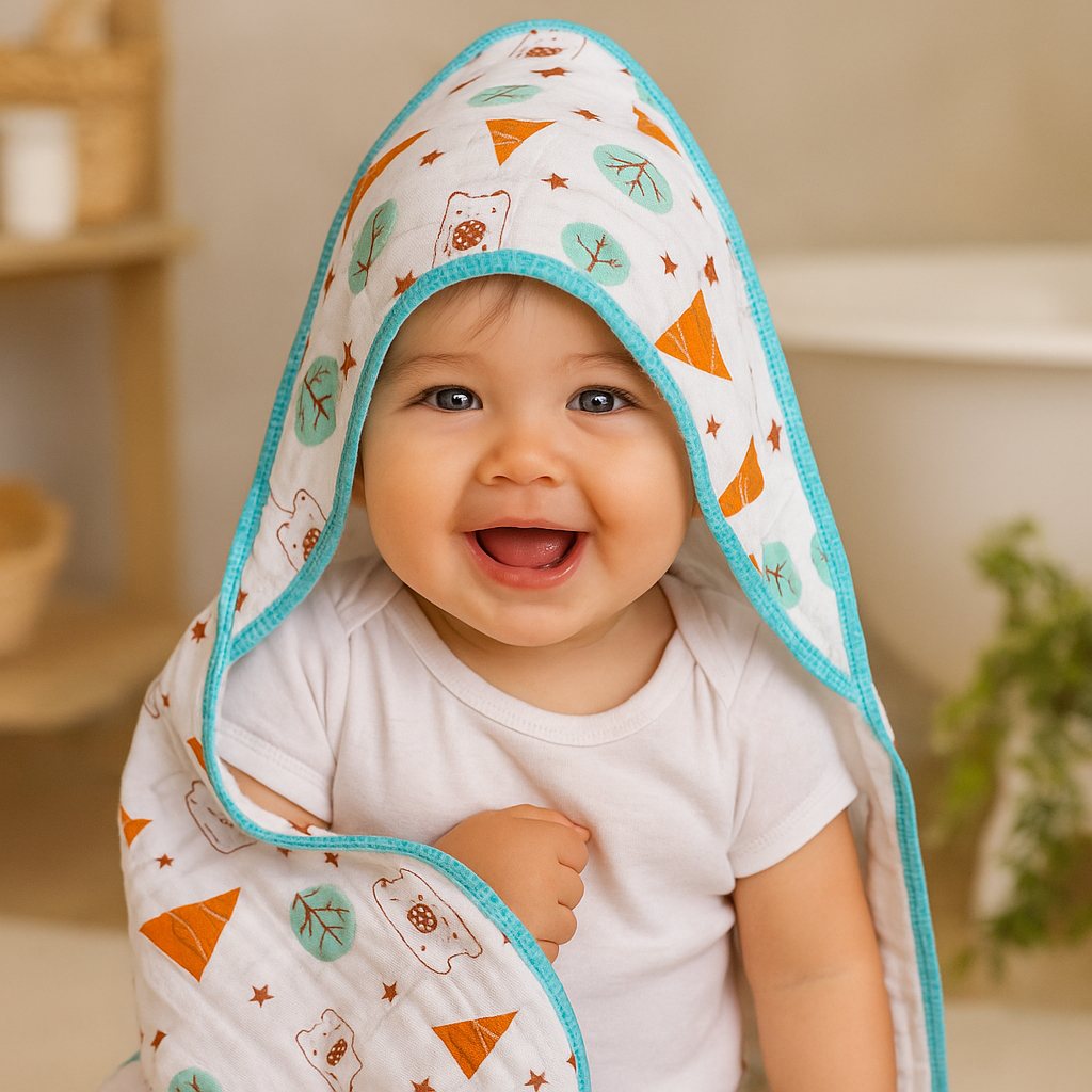Toalha de Banho Bebê Menino Menina Soft 100% algodão com Capuz Tecido Macio de fralda