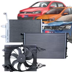 Kit Radiador Eletroventilador Condensador Gol Saveiro Fox SpaceFox G5 G6 G7 G8 2010 2011 2012 2013