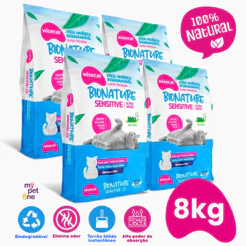 Kit 4 Areia Biodegradável Fina 2 Kg Bionature Sensitive