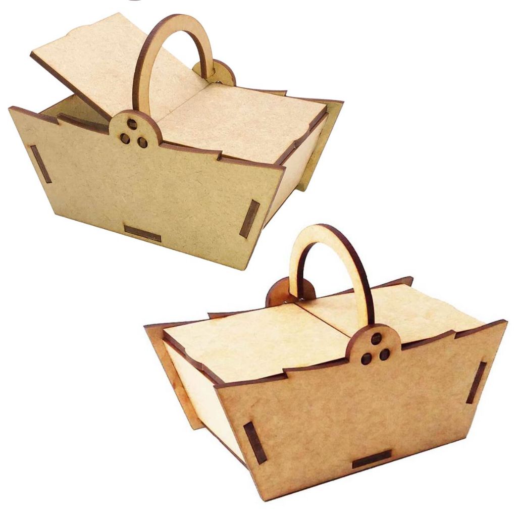 Kit 30 Mini Cesta cestinha 22 cm mdf cru festa Piquenique Picnic Chapeuzinho vermelho vovozinha
