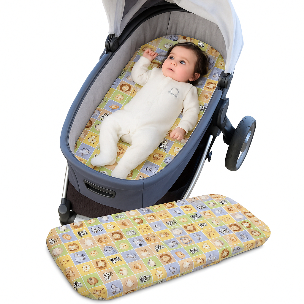 Colchonete Para Carrinho De Bebê Moises Universal Macio 70X35X5 - PERCAL 400 FIOS - Envio Imediato em Oferta na Shopee