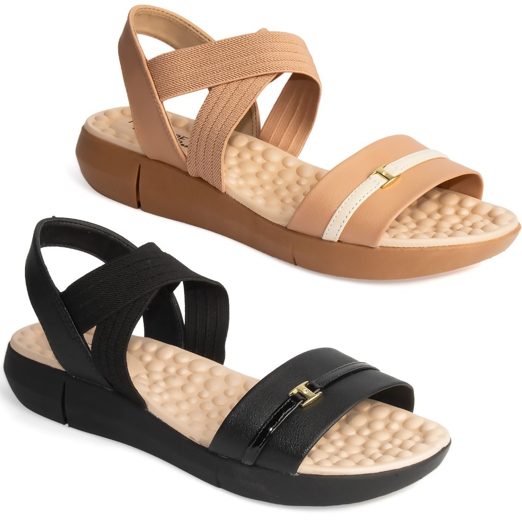 Sandália Modare Feminina Papete Anabela Conforto 7142 em Oferta na Shopee