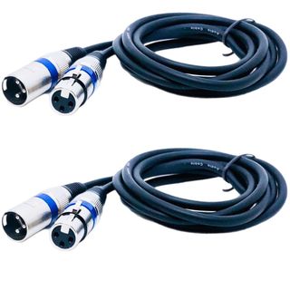 Kit 2 Cabo Microfone Xlr Canon Macho X Femea Balanceado Dmx Bm800 3 Metros