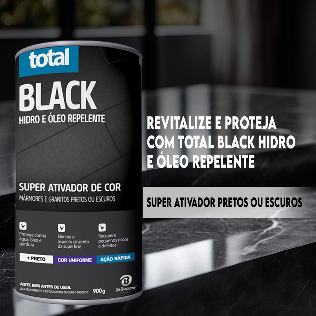 Total Black Bellinzoni Ativador De Cor Nero Marquina Óleo + Cor Mármore e Granit