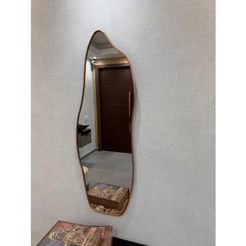 Espelho Orgânico 115x40cm Com Moldura Flex Luxo Sala Quarto Banheiro