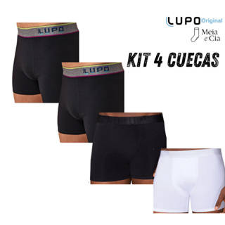 Kit 4 Cuecas Boxer Lupo Algodão Original | Conforto e Qualidade em Oferta na Shopee