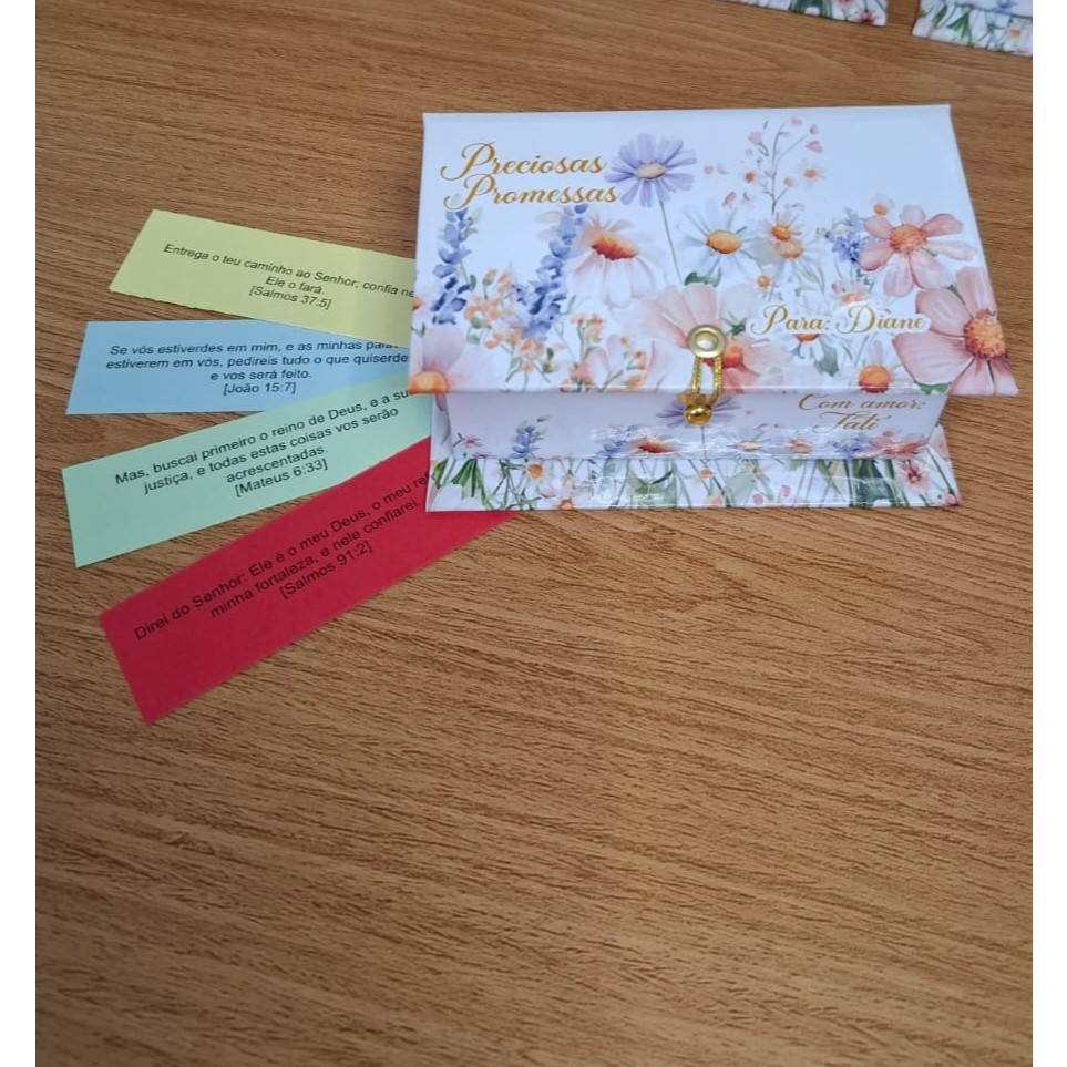 Lembrancinha de Páscoa Cristã – Caixinha Preciosas Promessas Personalizada - Lembrança de Páscoa Religiosa - Bíblicas