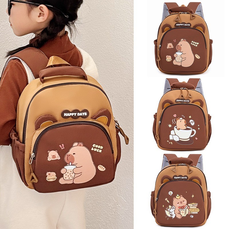Mochila Infantil Escolar De Ombro Capivara Capybara Casual Menino Menina Resistente em Oferta na Shopee