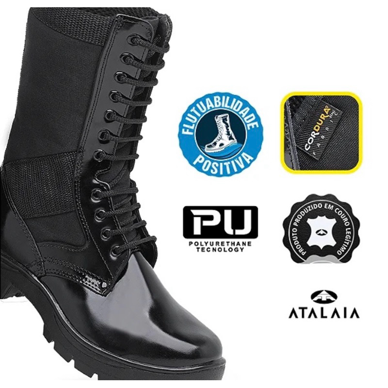 Coturno Militar Atalaia Série Ouro - Bota Extra Leve Tática Sem Zíper Original