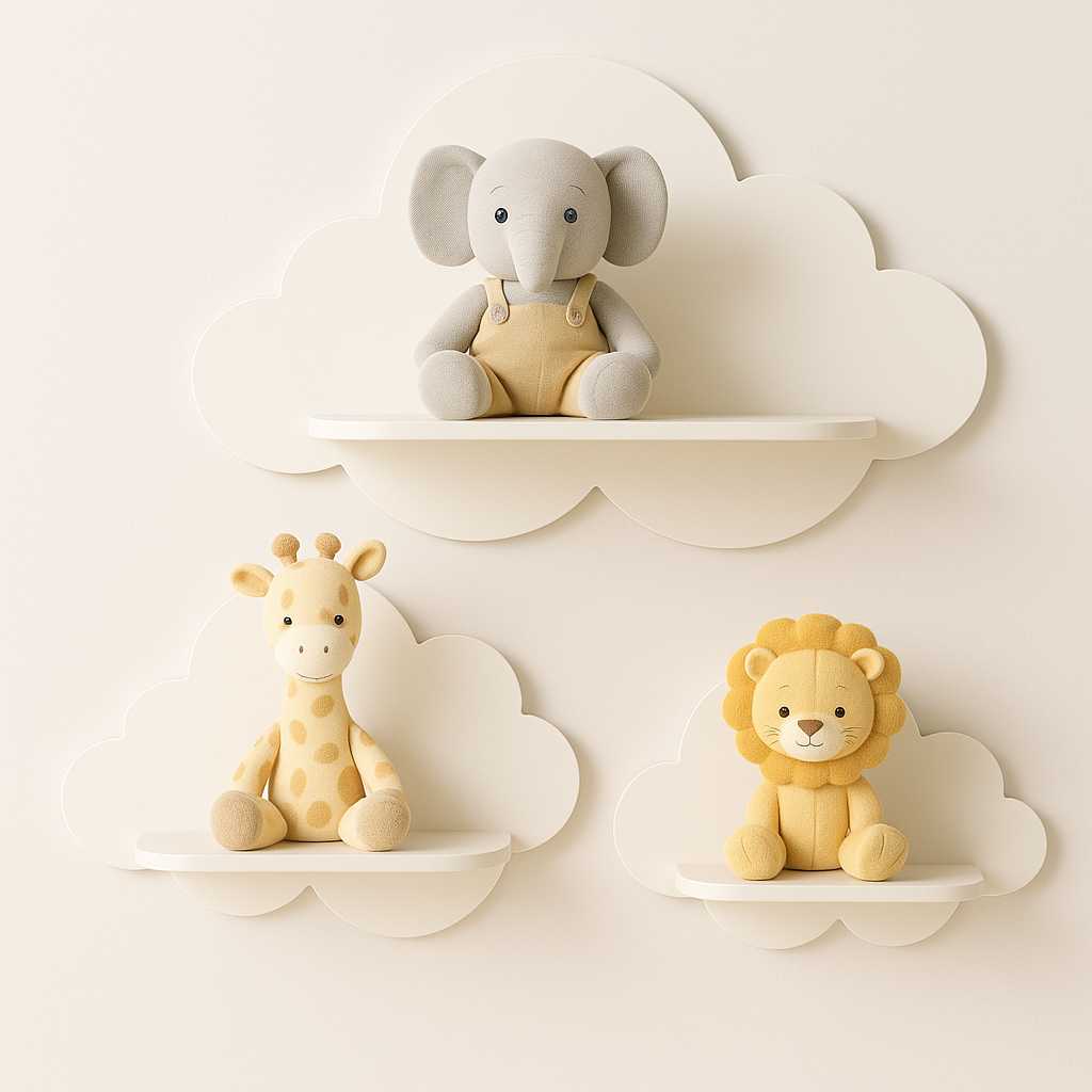 Kit trio prateleira nuvem BRANCA - 3 peças (P, M e G) em Oferta na Shopee