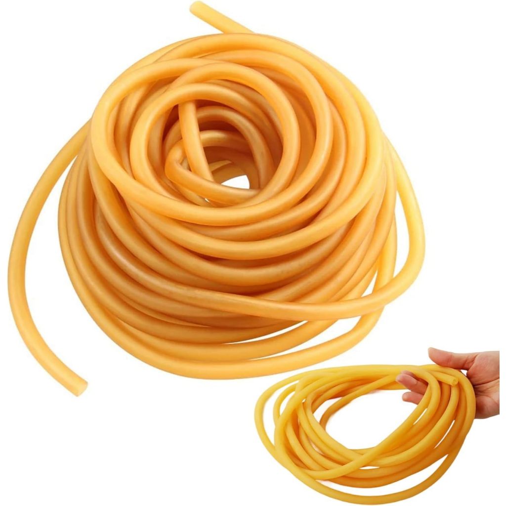 Tubo de Borracha Látex N200, 201, 202, 203 e 204 de 1 a 5 Metros P/ Exercícios Estilingue Alongamento Fisioterapia
