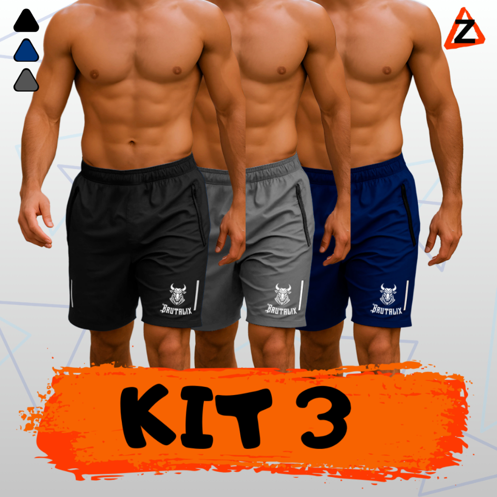 PROMOÇÃO COMBO ATÉ 3 Bermudas Esportiva Short Masculino Para Corrida e Academia