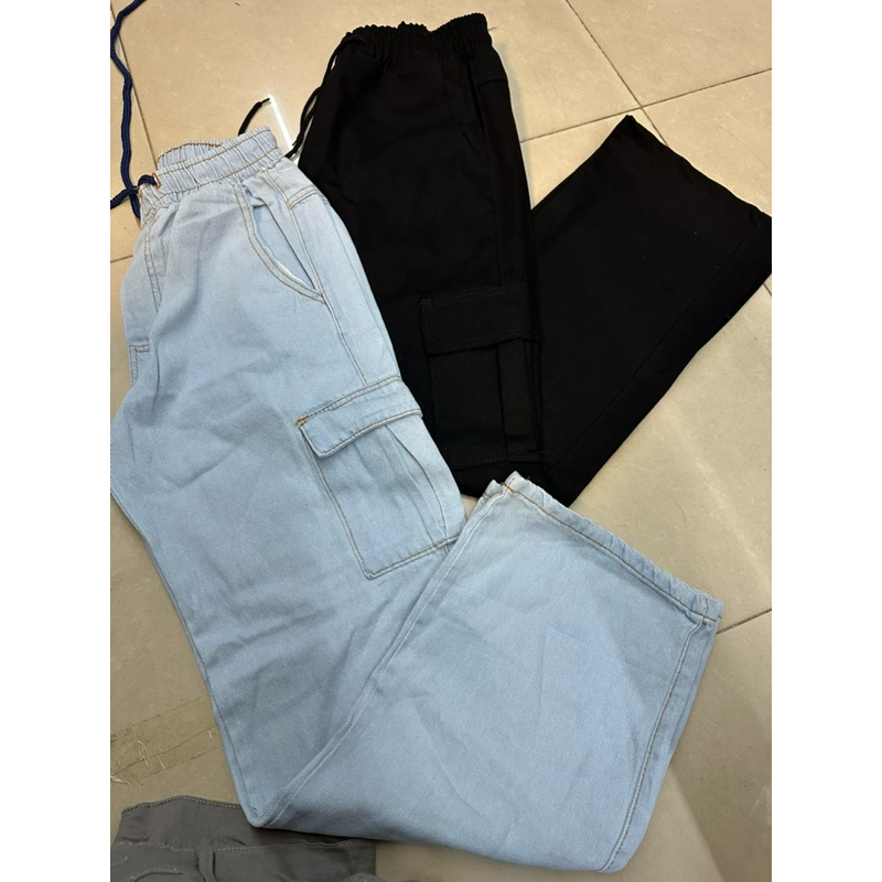 Y.L Calça jogger balão Cargo Masculino na perna S/Punho casual TOP