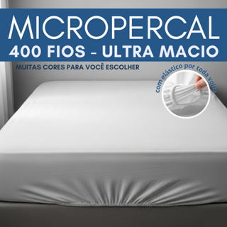 Lençol Micropercal 400 Fios Liso AVULSO - Solteiro / Casal / Queen / King - Antialérgico em Oferta na Shopee