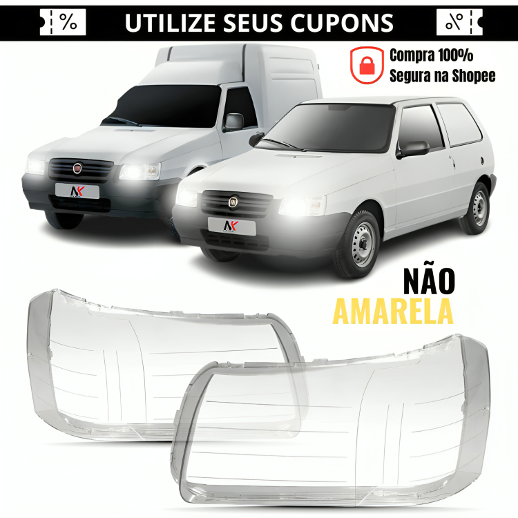 Par/Un Lente Farol Dianteiro Uno Fiorino 2005 2006 2007 2008 2009 2010 2011 2012 2013