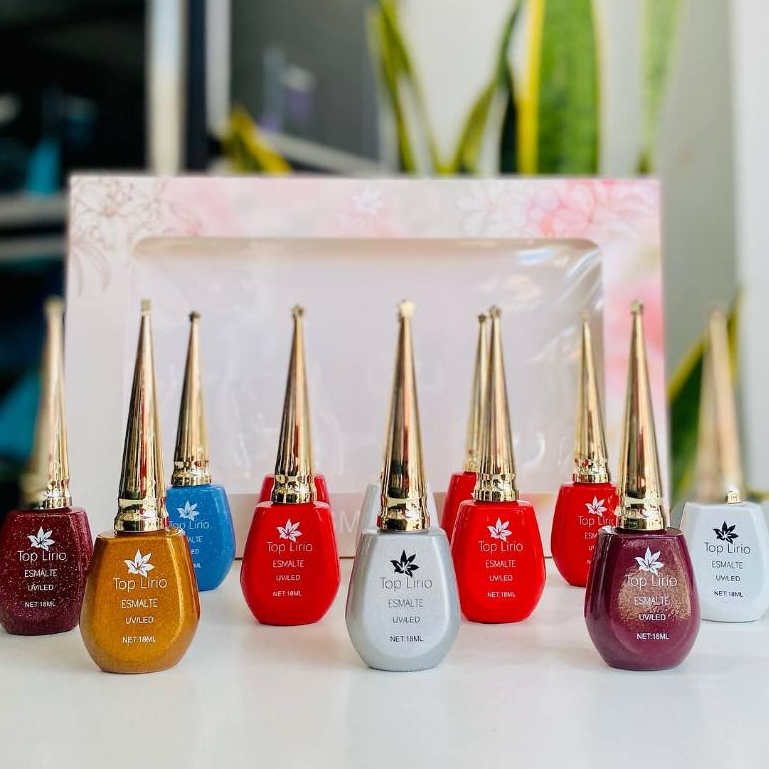 Kit 12 Esmalte Gel Led Uv Lirio Nail Gel Color Coat 18ml Uv/Led Cores Novas Vivas E Vibrantes em Oferta na Shopee